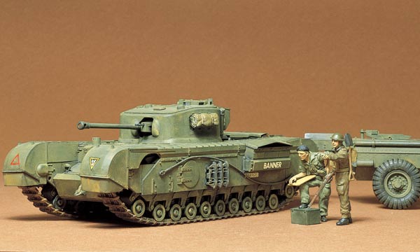 Tamiya Churchill Crocodile & Remorque