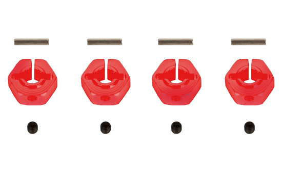 T2M Carr&eacute; de roues alu rouge 12mm (4p)