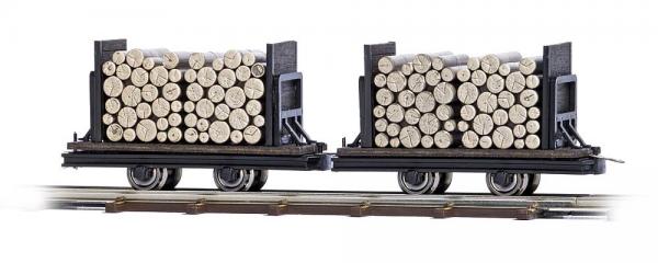 Busch 2 wagons avec b&ucirc;ches de bois 