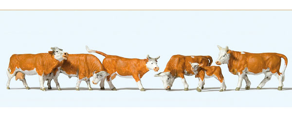 Preiser Set de 6 vaches