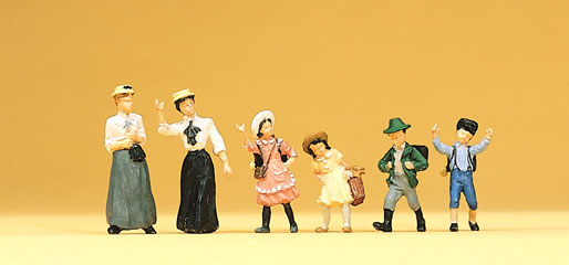Preiser m&egrave;res et enfants en 1900