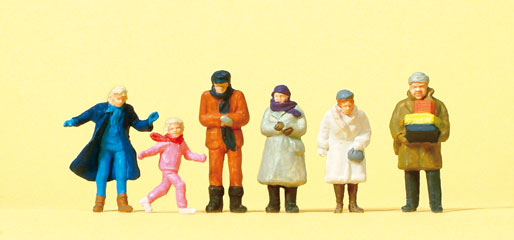 Preiser passants en v&ecirc;tements hiver