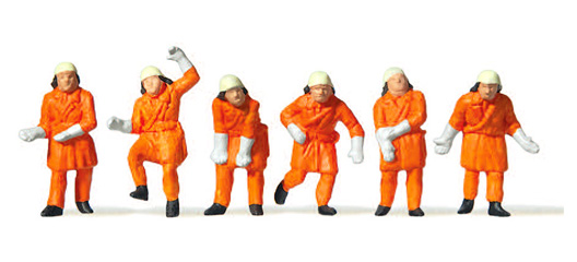 Preiser Pompiers, 6 figurines
