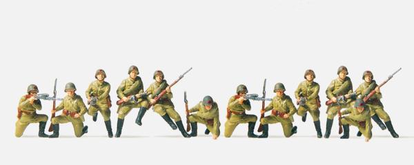Preiser infanterie arm&eacute;e sur tank URSS