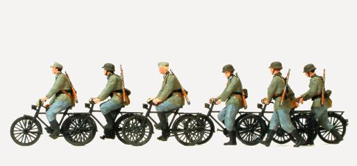 Preiser 6 figurines soldats &agrave; v&eacute;lo
