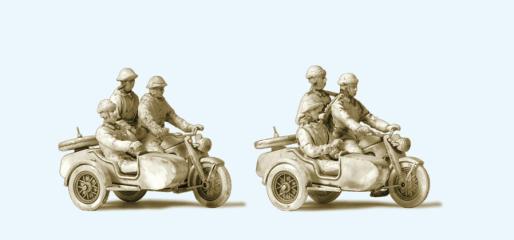 Preiser 6 soldats sur moto - gdr