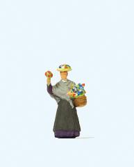 Preiser femme avec panier &agrave; fleurs