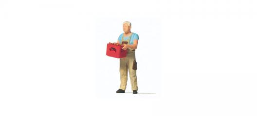 Preiser Homme avec caisse de bi&egrave;re