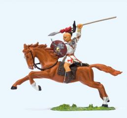 Preiser homme &agrave; cheval avec lance 