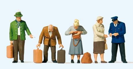 Preiser Passagers sortant leurs billets 