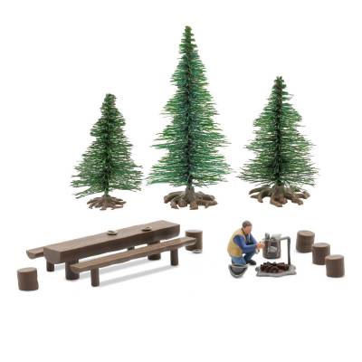 Busch Feu de camp et figurines