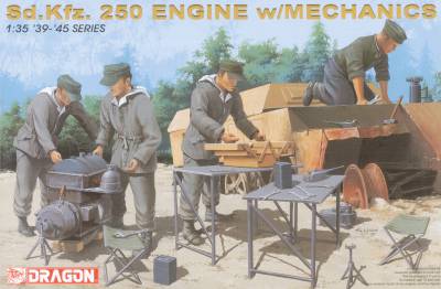 Dragon Moteur de Sd.Kfz.250 et mécanicien
