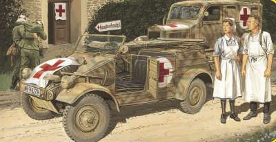 Dragon Kübelwagen Ambulance et Figur.