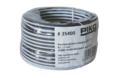 PIKO rouleau cable 2 poles noir/blanc