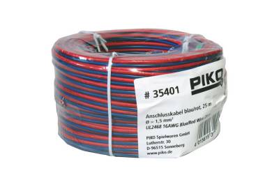 PIKO rouleau cable 2 poles rouge/bleu 