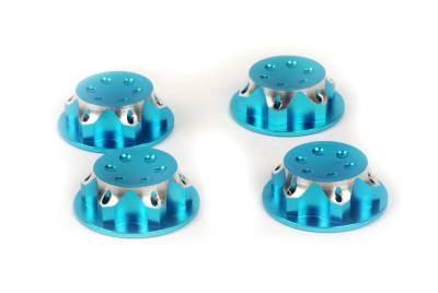 T2M Ecrous borgne alu 17mm bleu (4p)